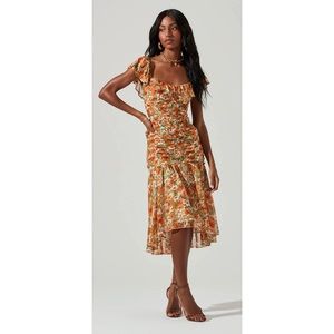 ASTR The Label Devereaux Floral Cutout Midi Dress - Small